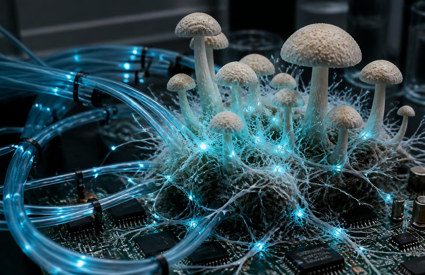 Gazillion Advanced Research laboratories with mycelial instrumentation